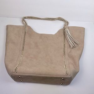 Gorgeous Chain Large Hobo Tote Faux Leather